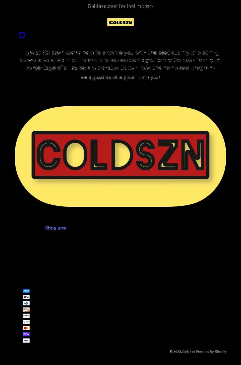 coldszn.com shopify website screenshot