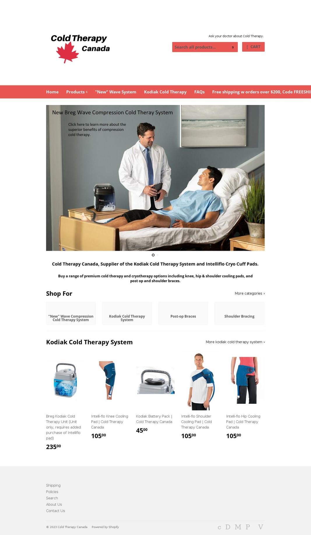 coldtherapycanada.ca shopify website screenshot