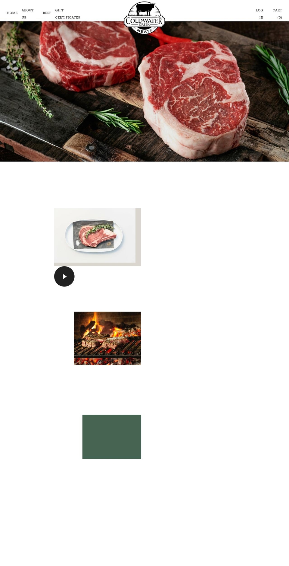 coldwatercreekmeats.com shopify website screenshot