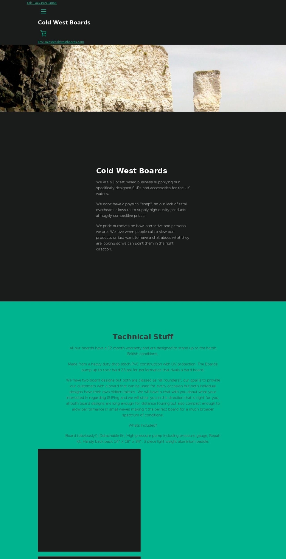 coldwestboards.com — Shopify storefront screenshot
