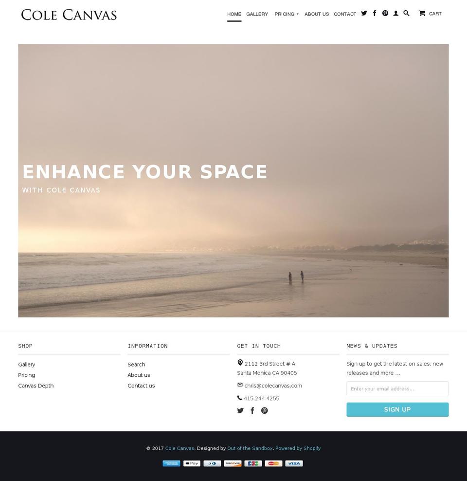 colecanvas.com shopify website screenshot