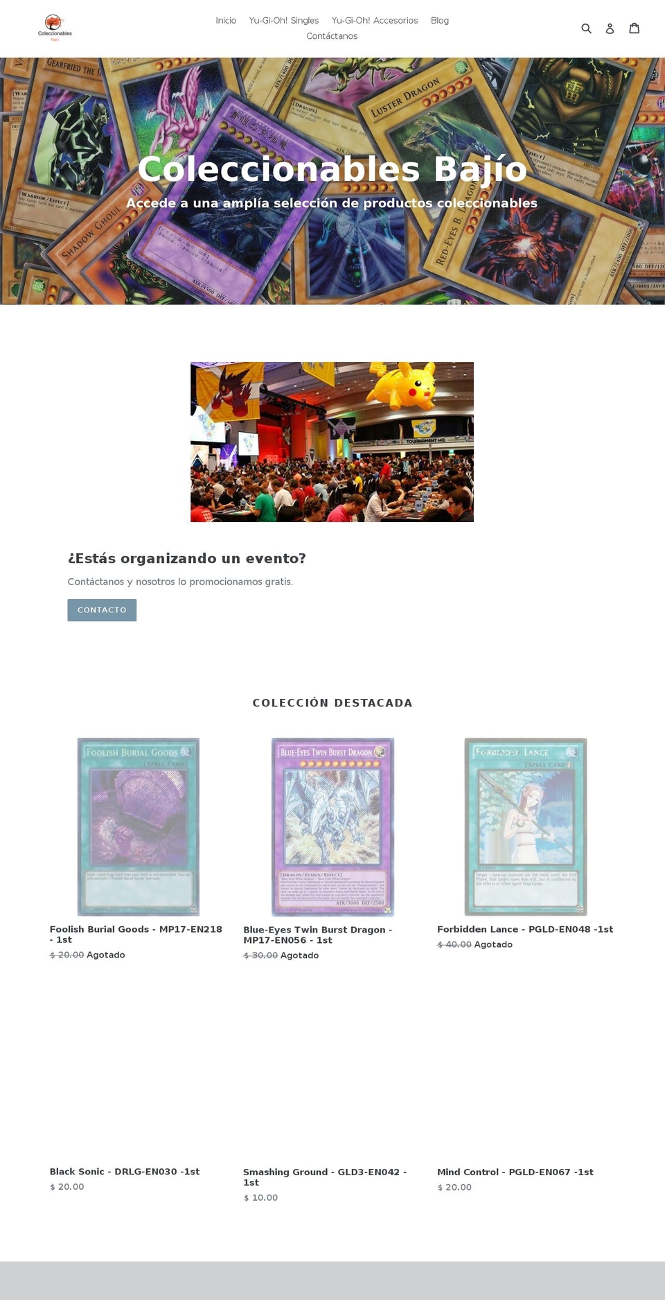coleccionablesbajio.com — Shopify storefront screenshot