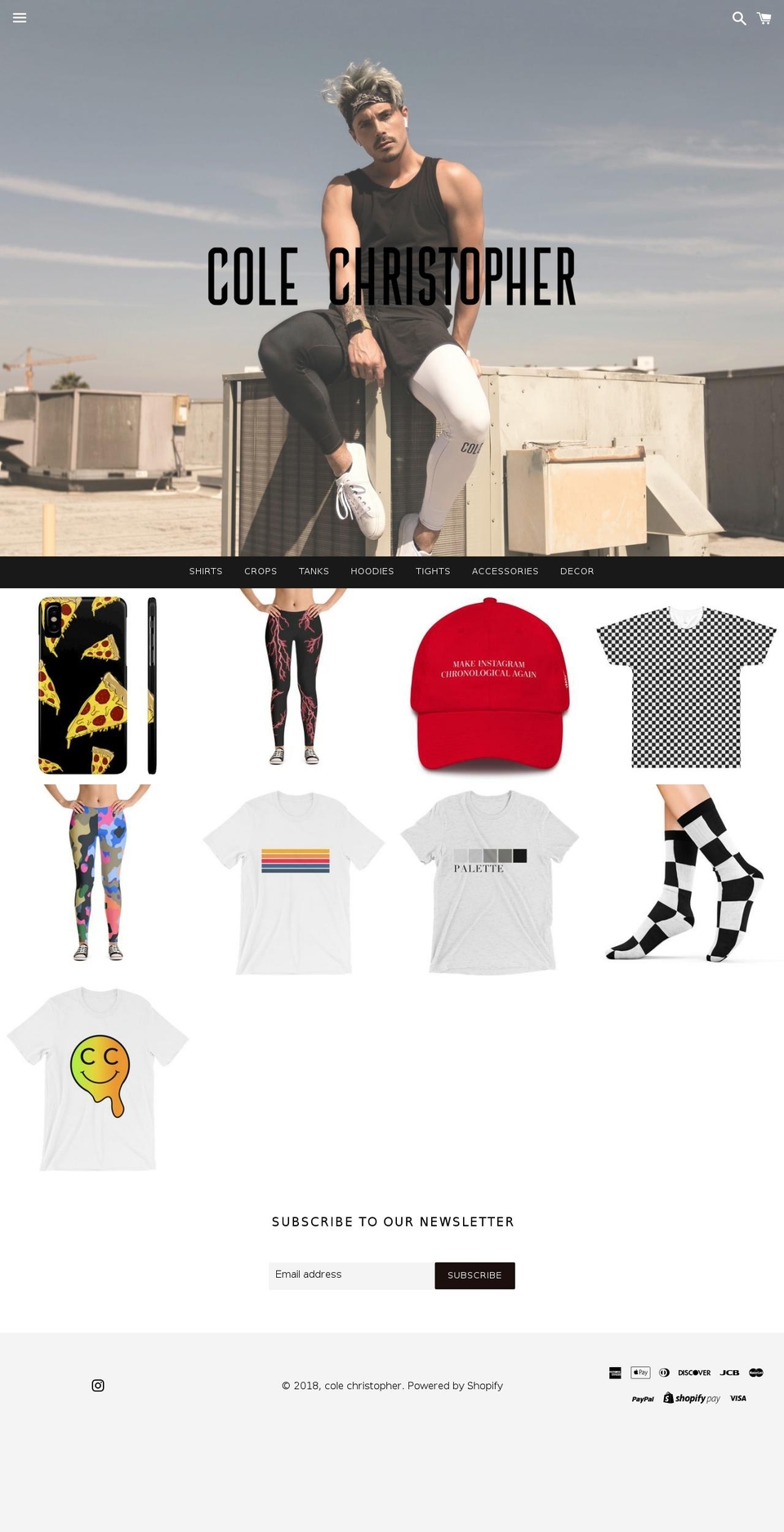 colechristopher.com — Shopify storefront screenshot