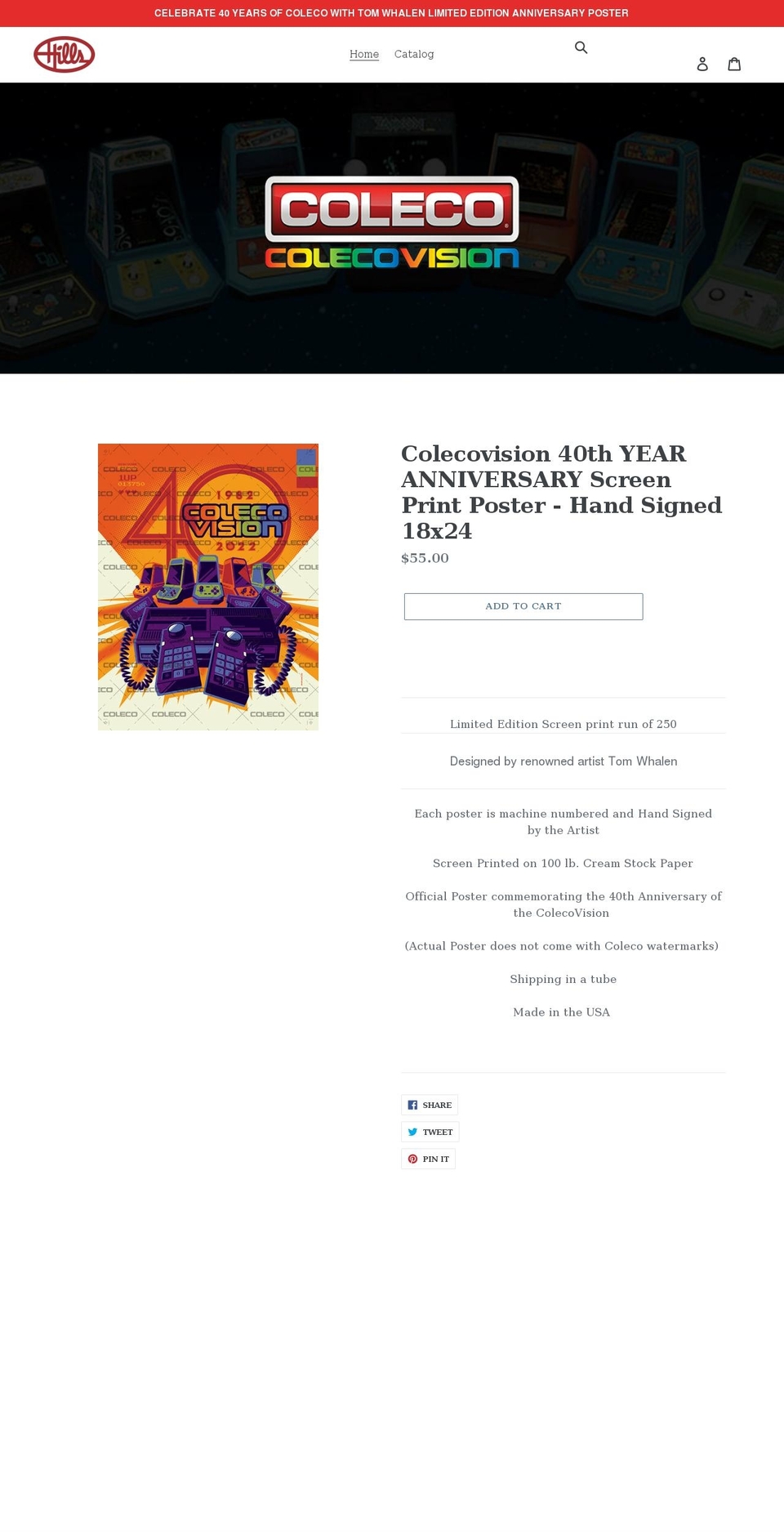 coleco-colecovision.myshopify.com shopify website screenshot