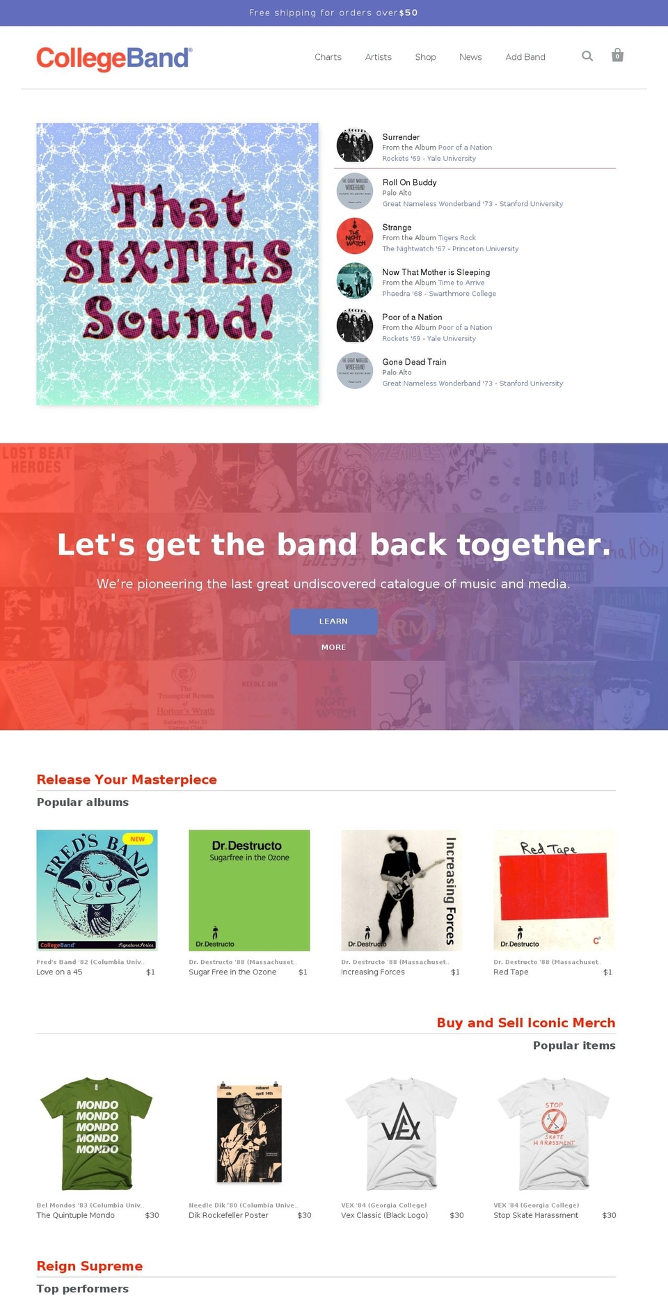 Stats Shopify theme site example colegeband.com