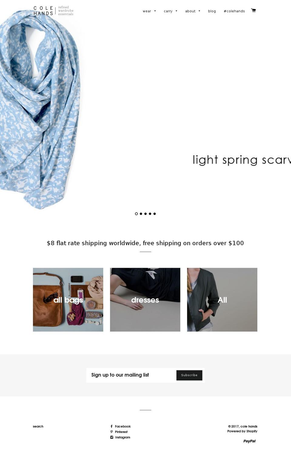 colehands.com shopify website screenshot