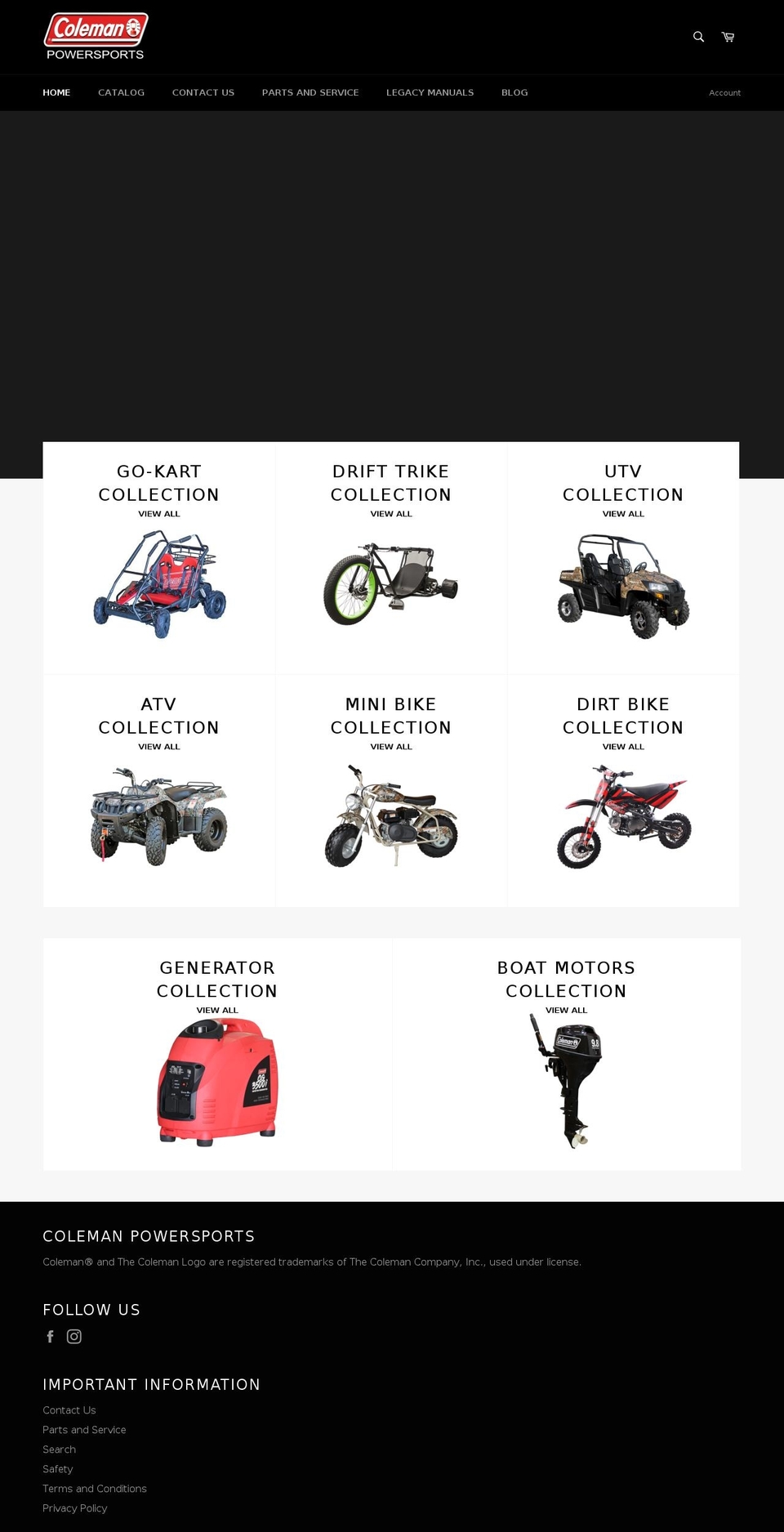 colemanpowersportsusa.com shopify website screenshot