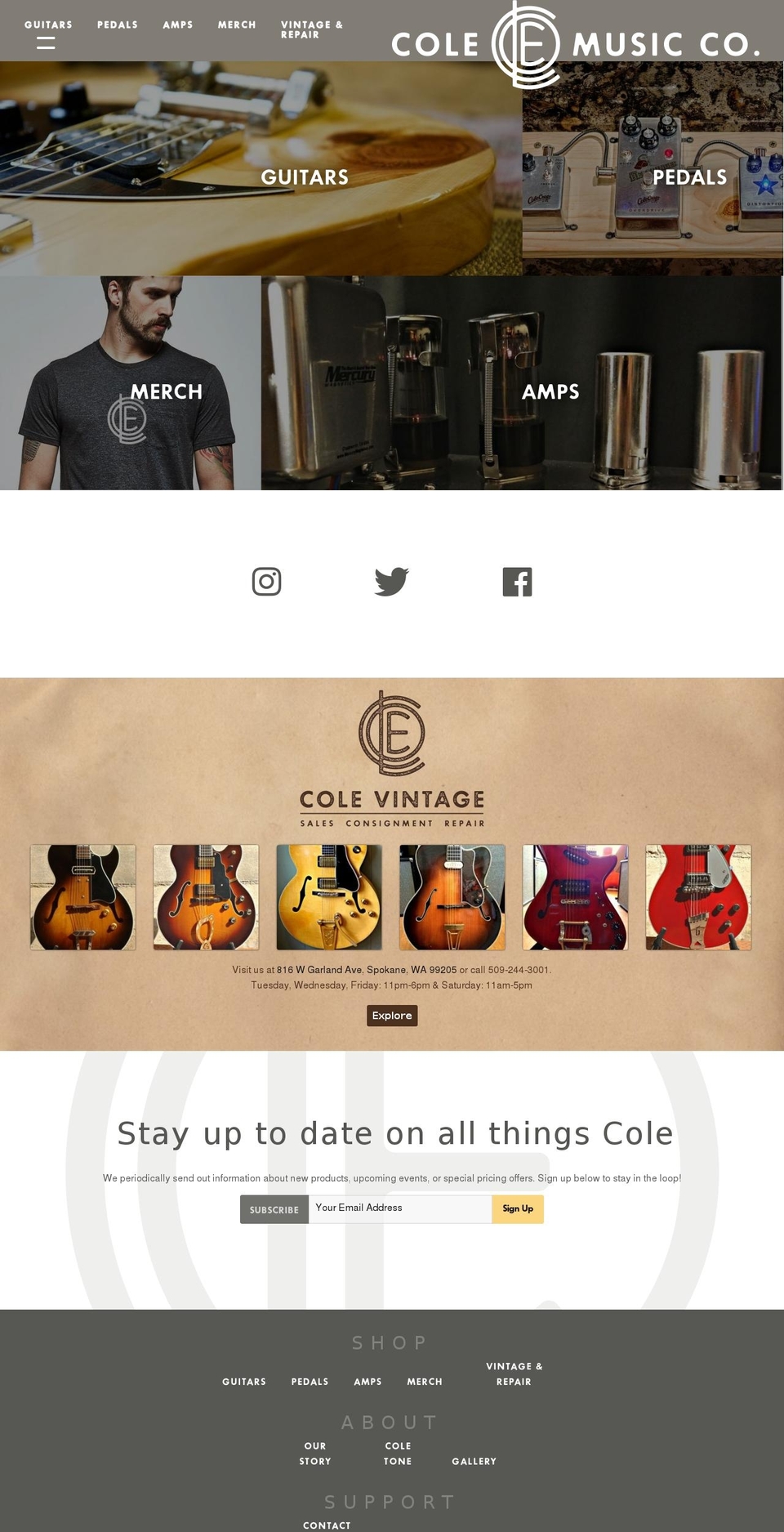 colemusic.co shopify website screenshot