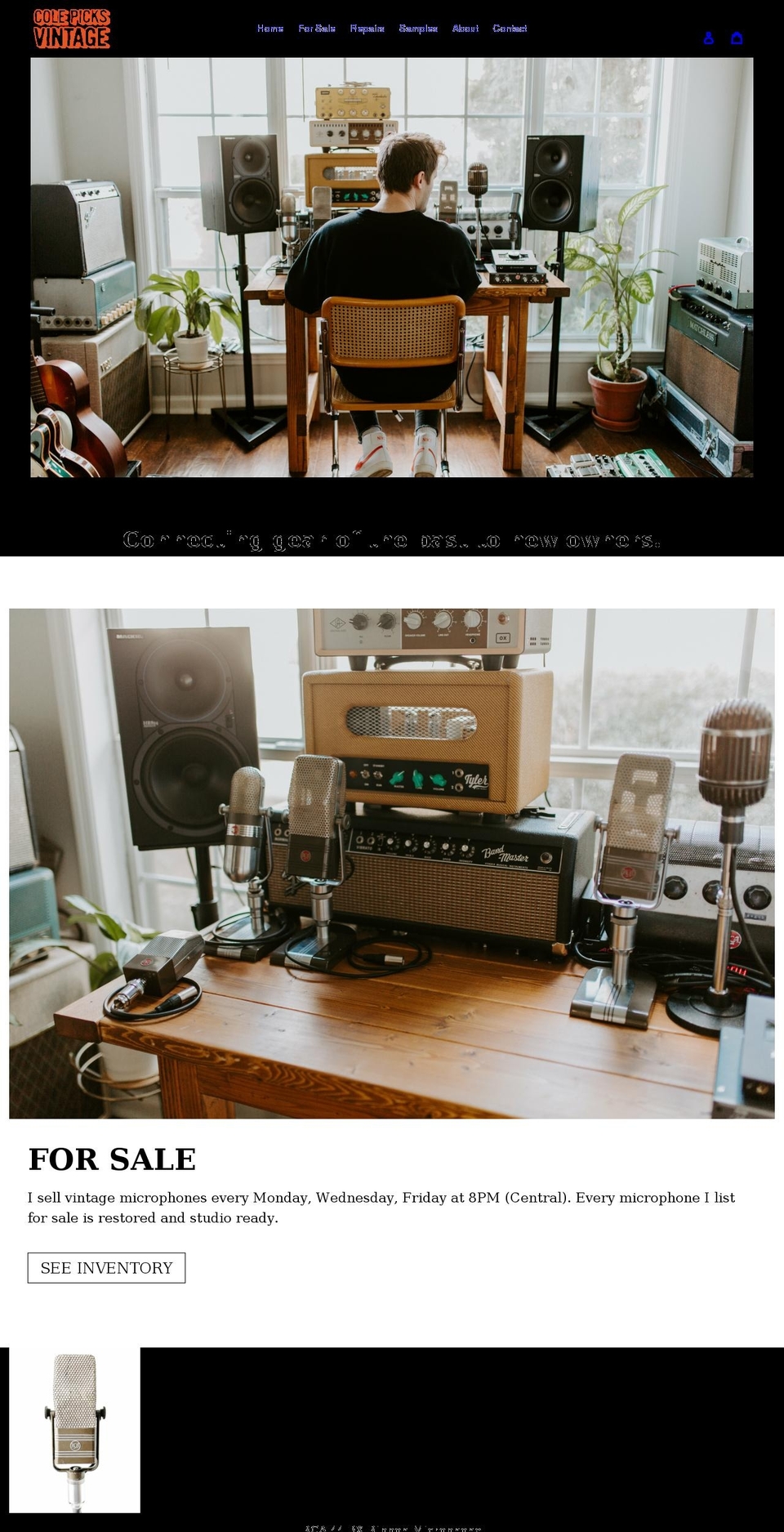 colepicksvintage.com shopify website screenshot