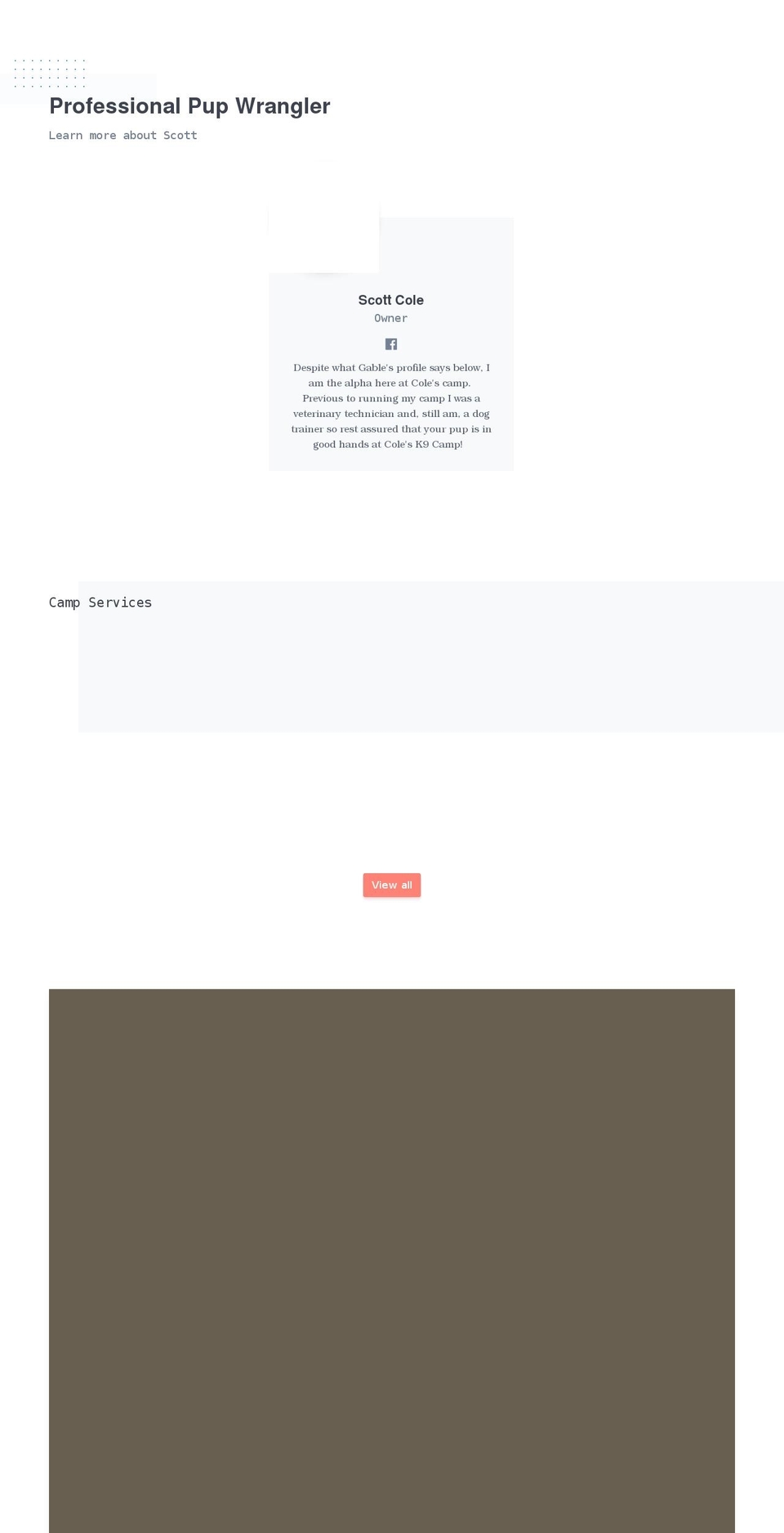 colesk9camp.com shopify website screenshot