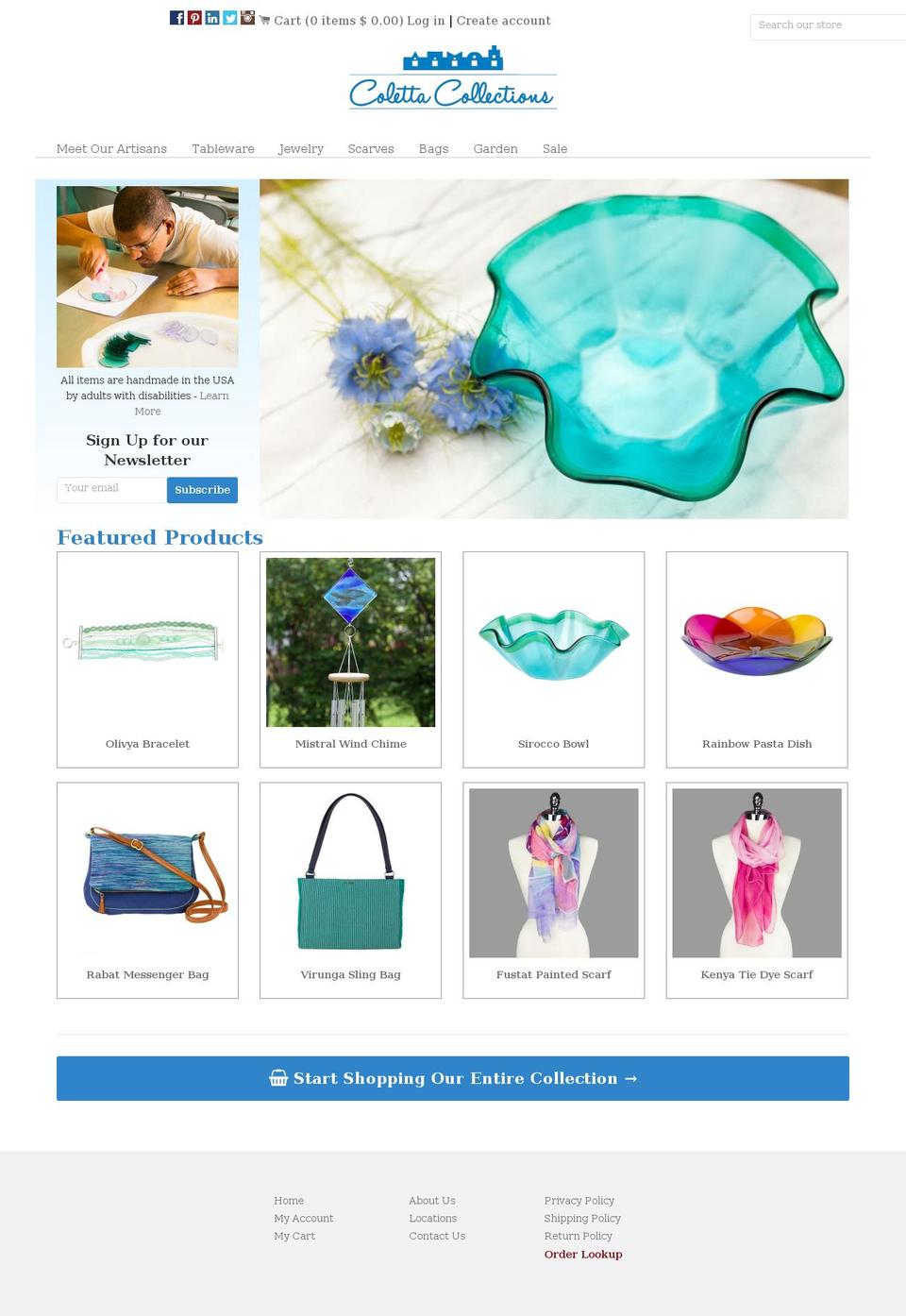 colettacollections.com shopify website screenshot