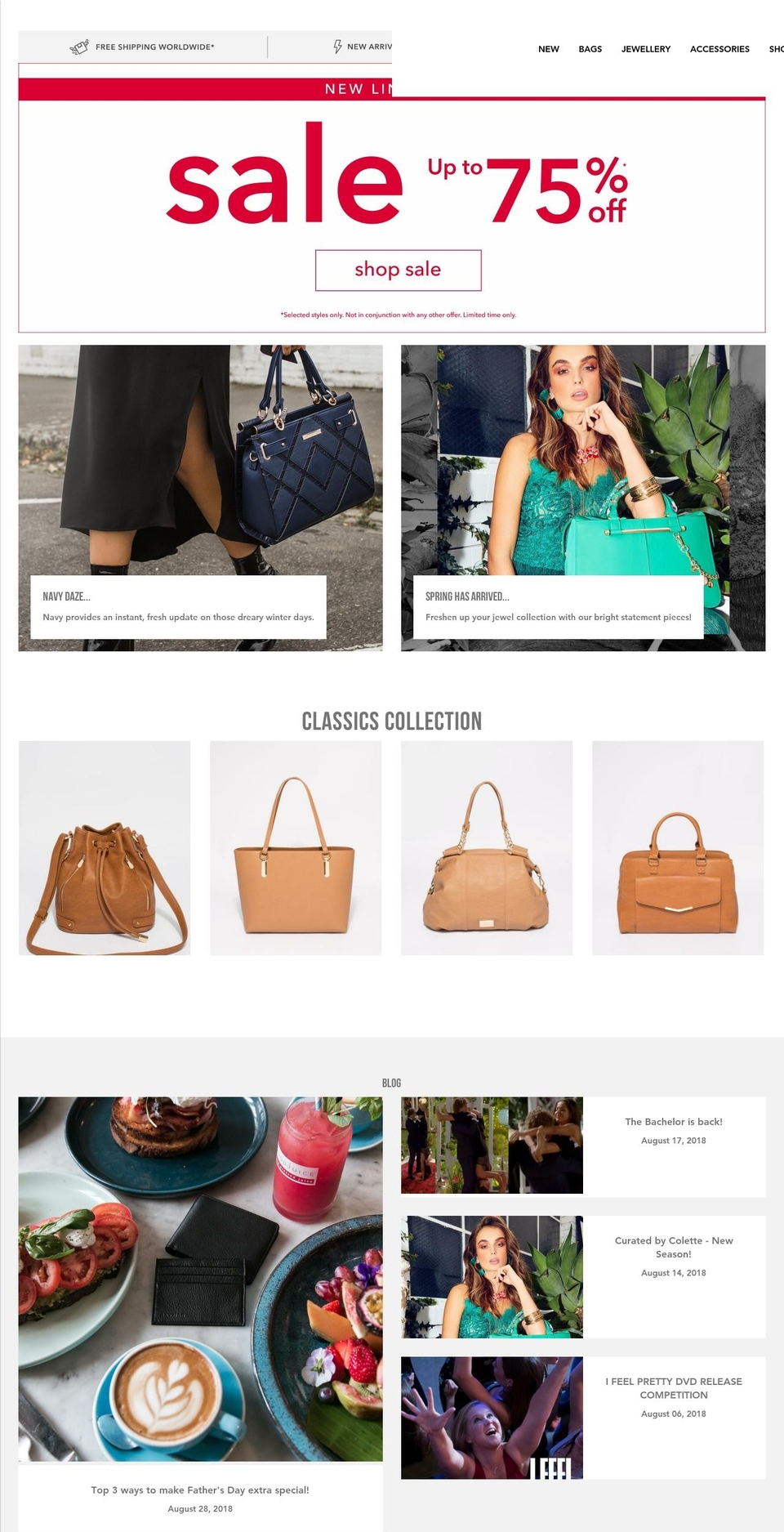 colettehayman.in shopify website screenshot