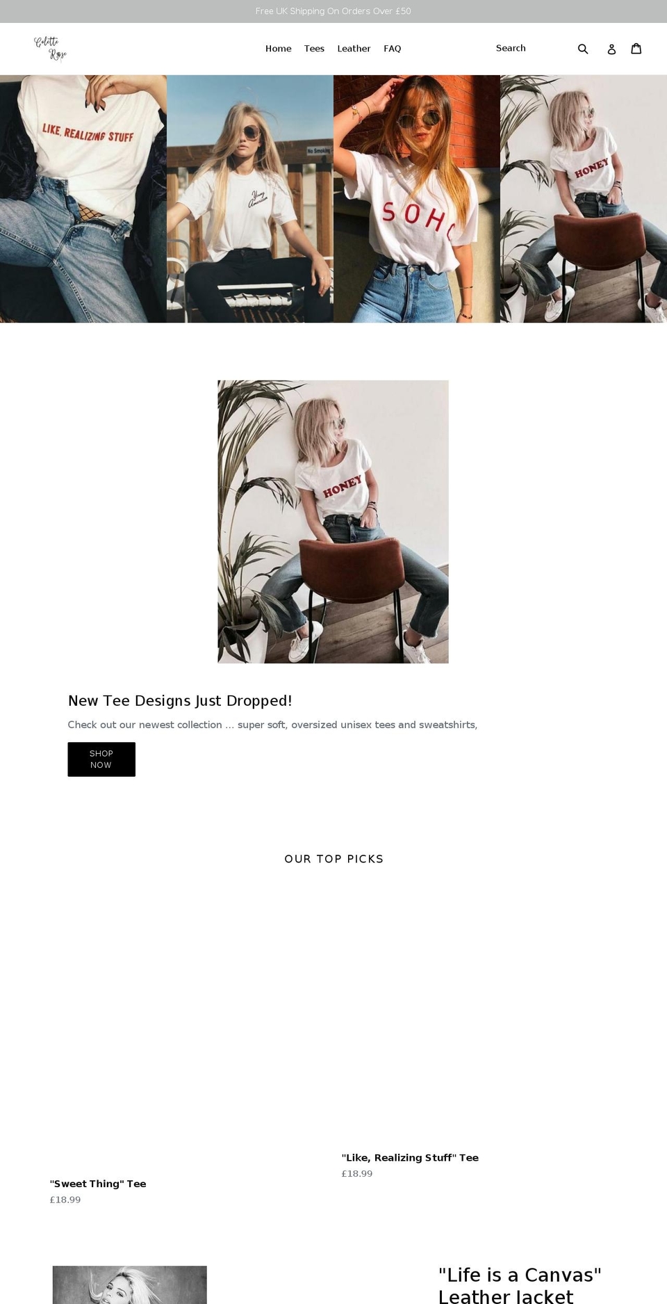 coletterose.com — Shopify storefront screenshot
