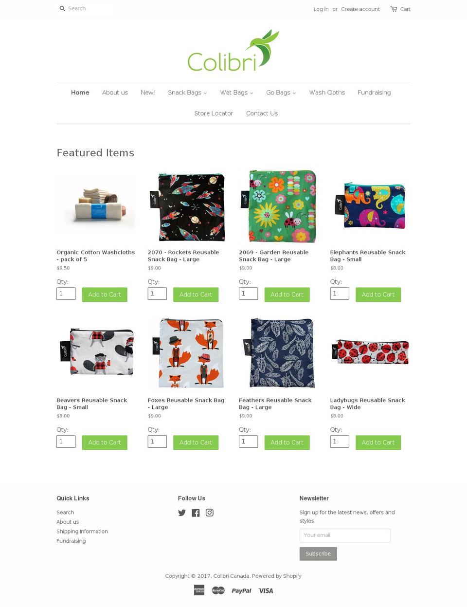 colibricanada.com shopify website screenshot