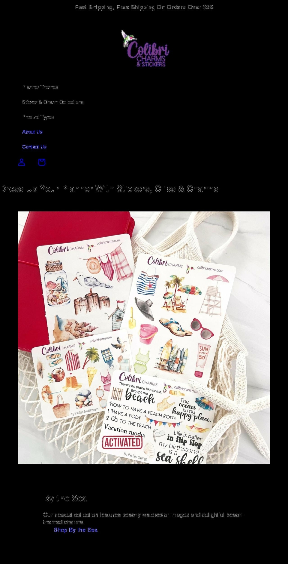 colibricharms.com shopify website screenshot