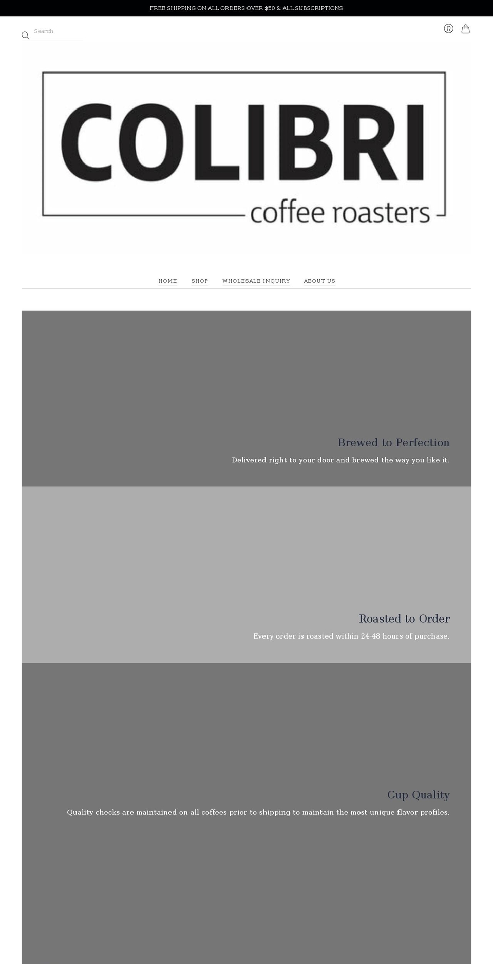 colibricoffeeroasters.com shopify website screenshot