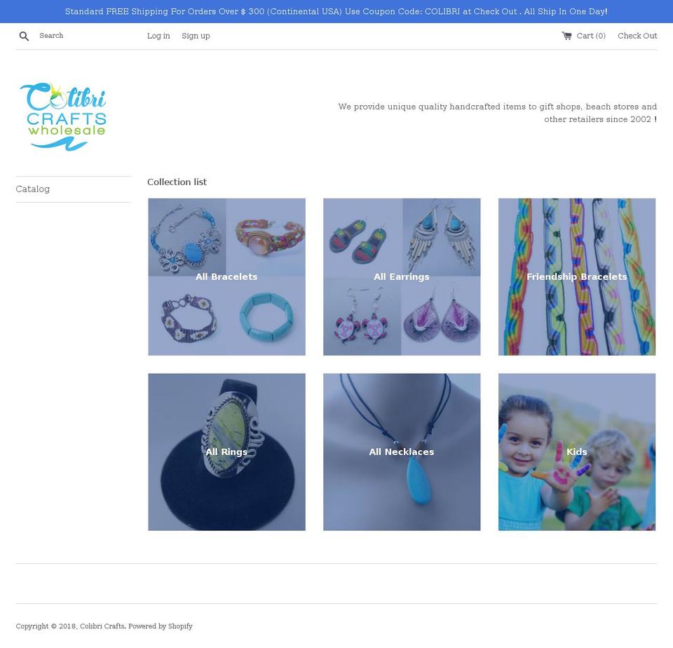 colibricrafts.com shopify website screenshot