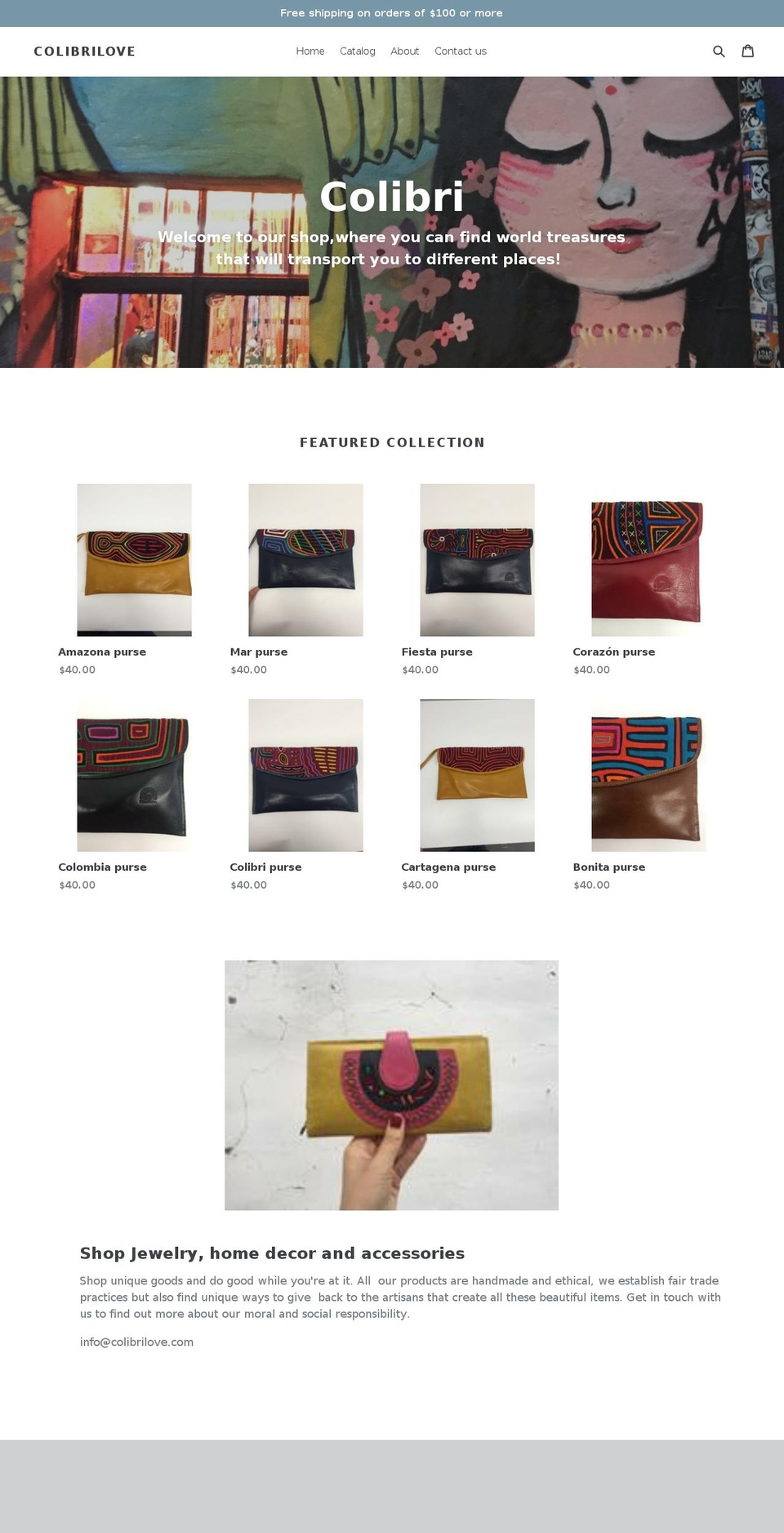 colibrilove.com shopify website screenshot
