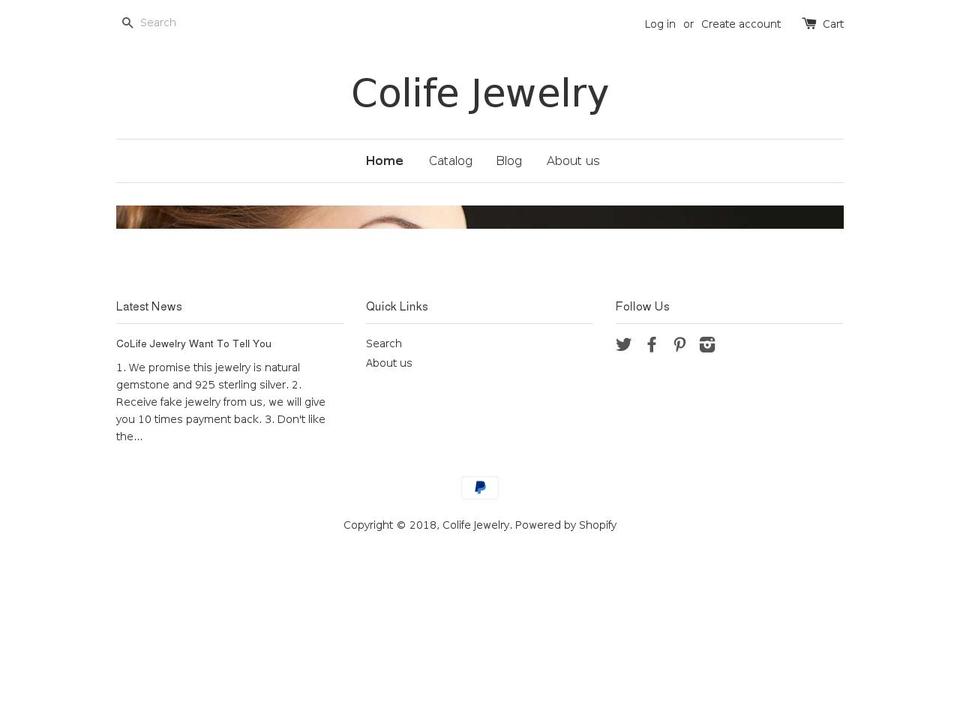 colifejewelry.com — Shopify storefront screenshot