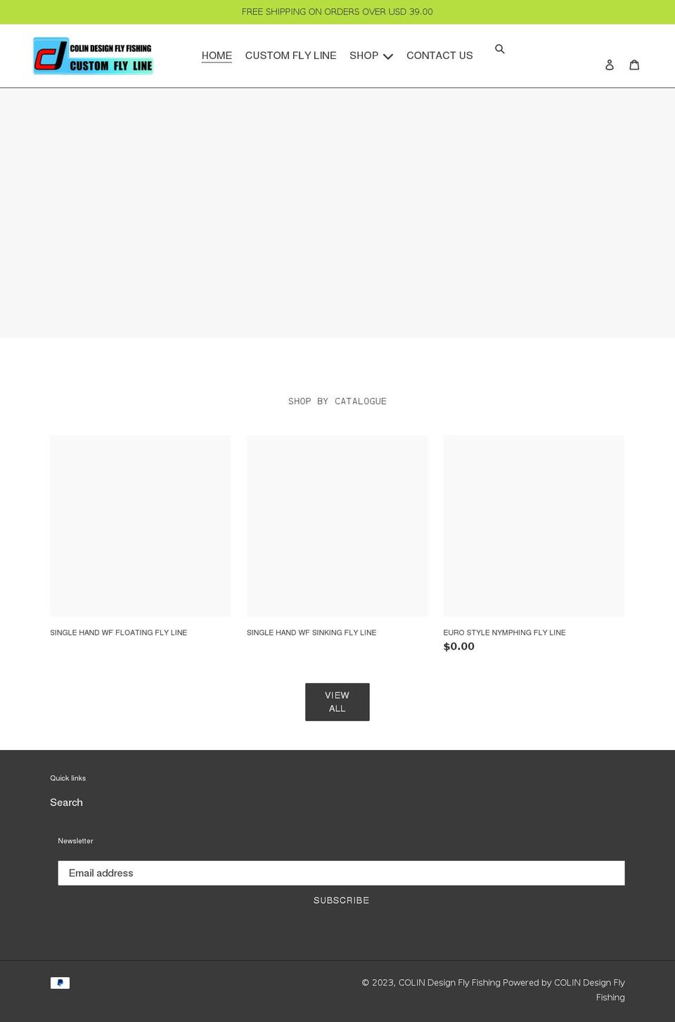 colindesignflyfishing.com shopify website screenshot