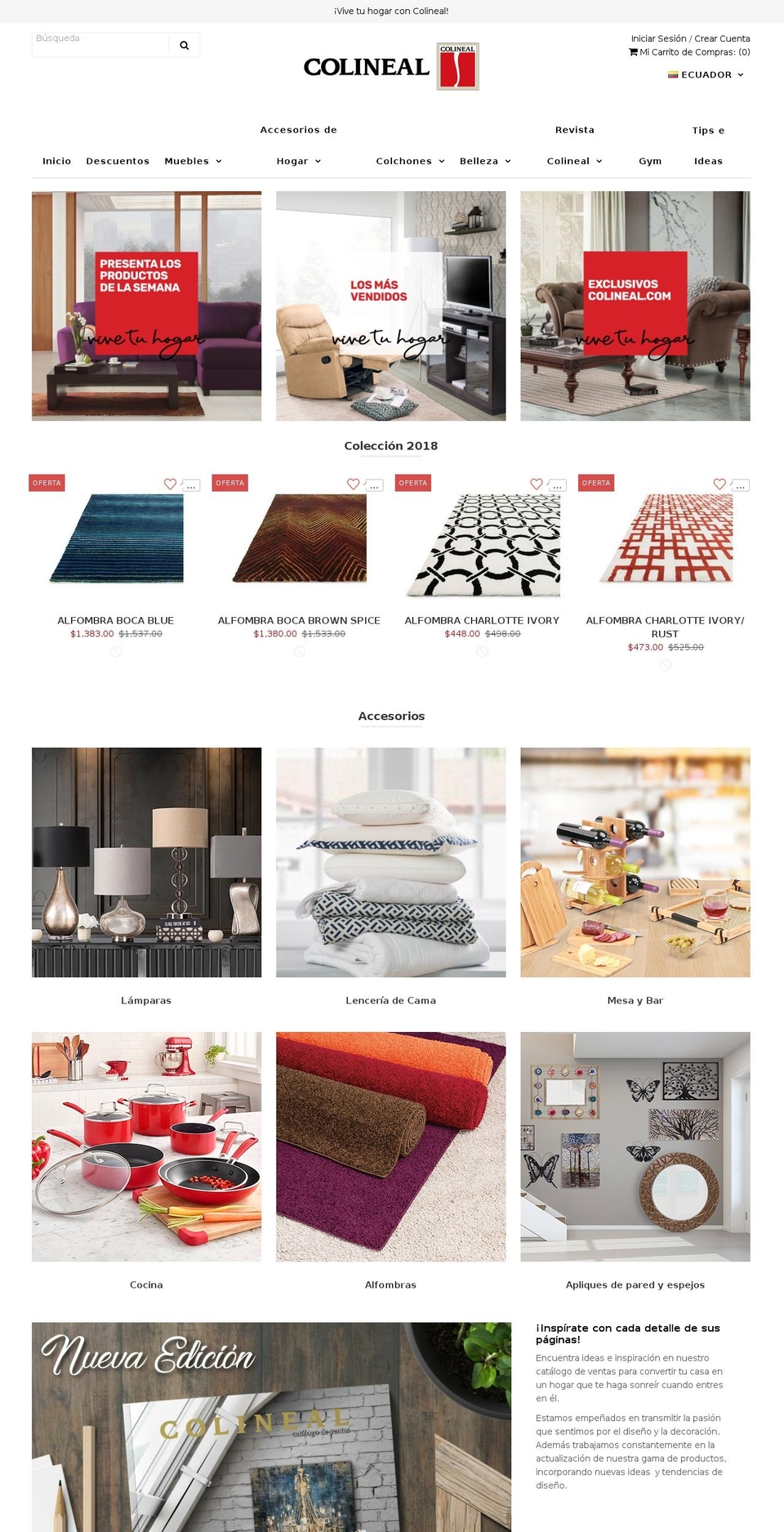 colineal.com shopify website screenshot