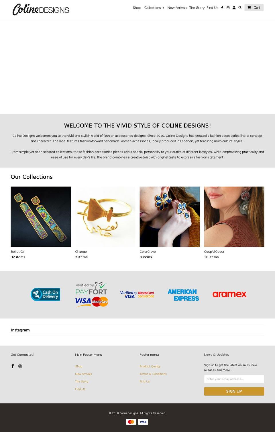 colinedesigns.com — Shopify storefront screenshot