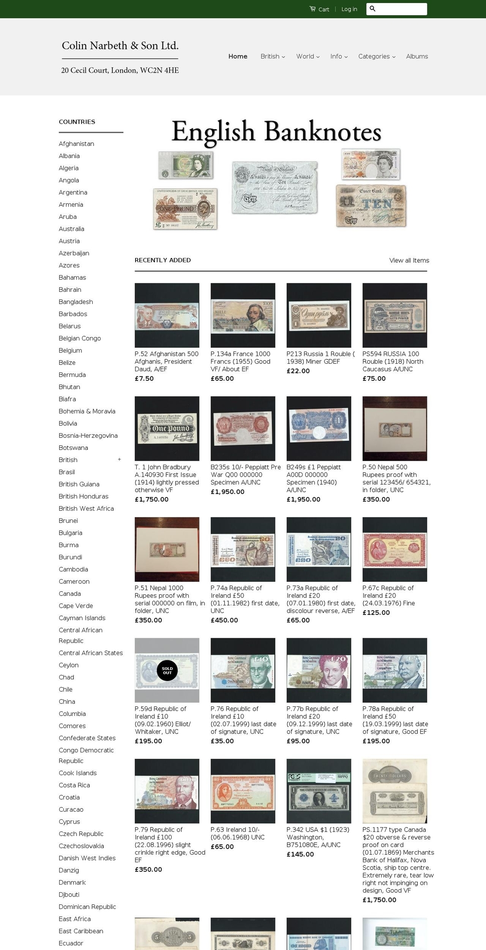 colinnarbeth.com shopify website screenshot
