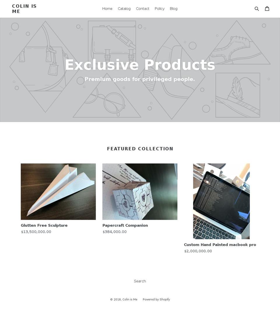 colins.me shopify website screenshot