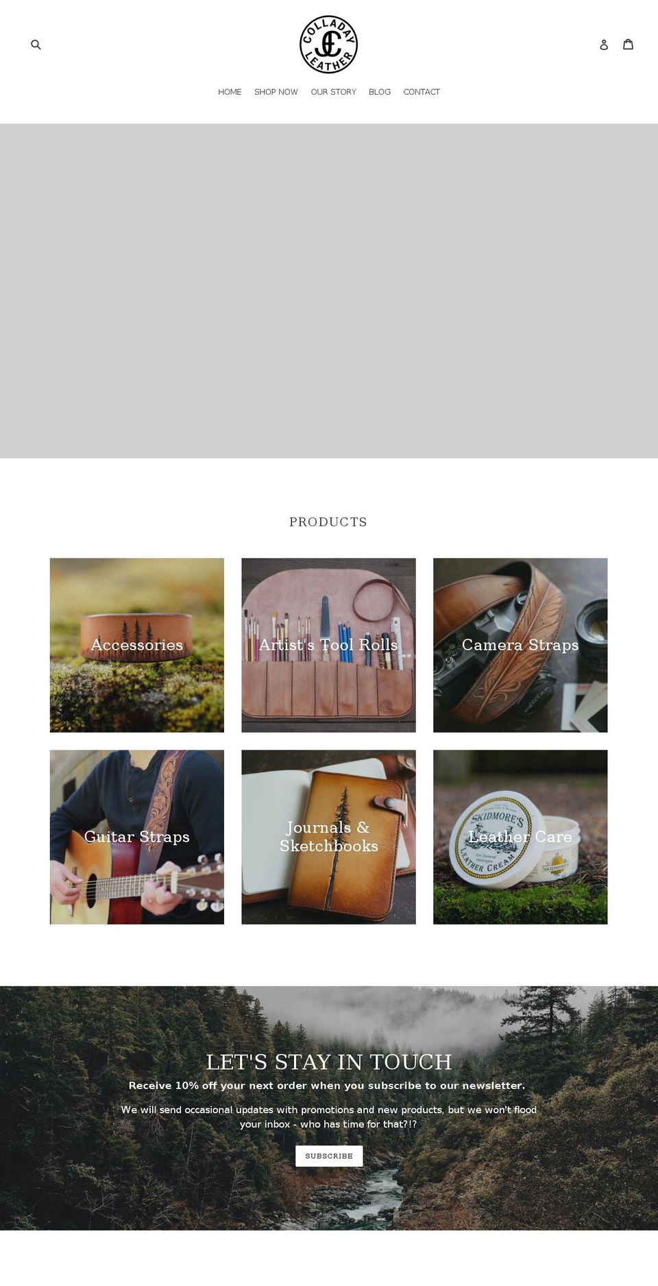 colladayleather.com shopify website screenshot