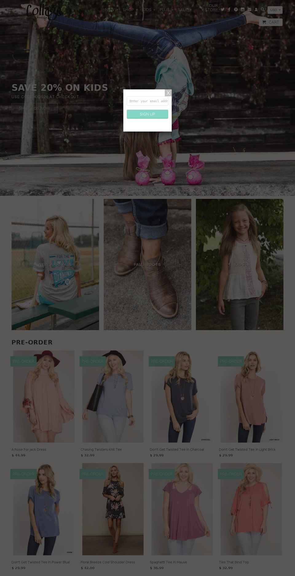 collageboutique.com shopify website screenshot