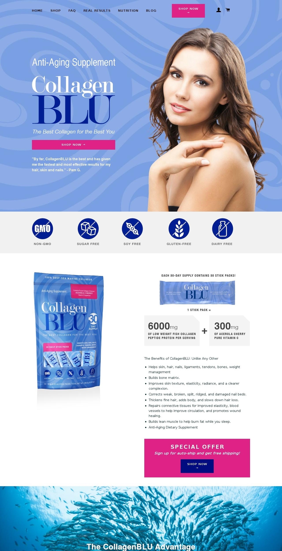 collagenblu.com shopify website screenshot