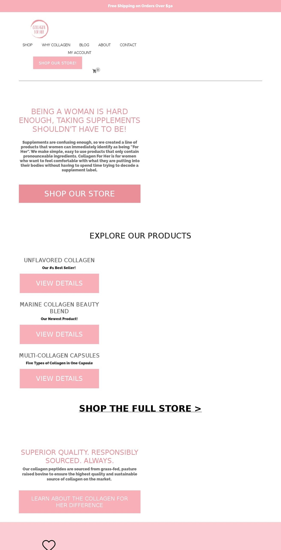 collagenforher.com — Shopify storefront screenshot