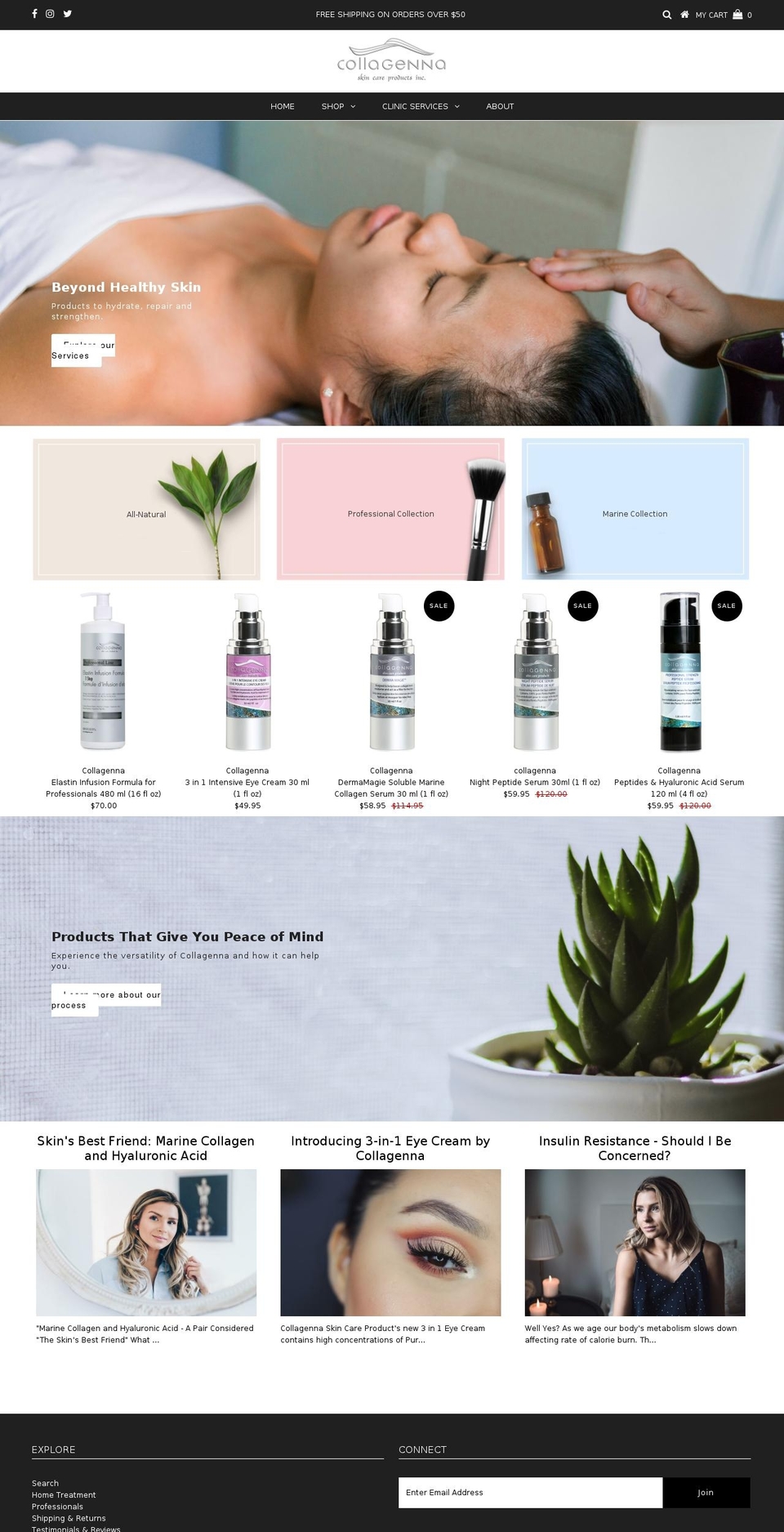 collagenna.com shopify website screenshot
