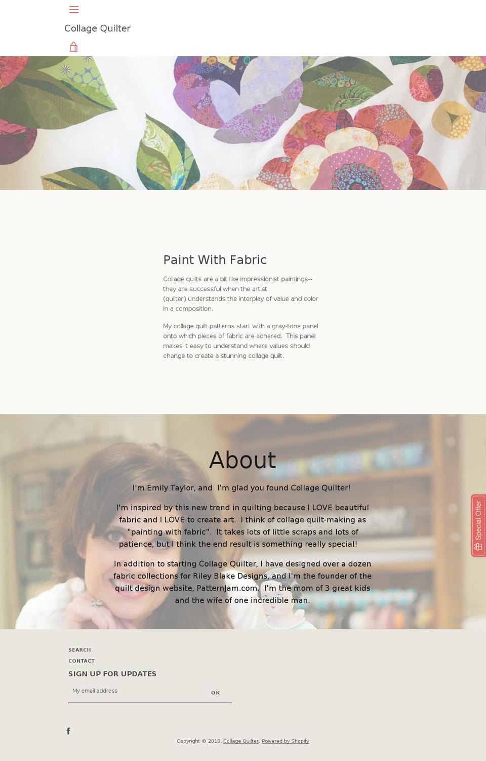 collagequilter.com shopify website screenshot