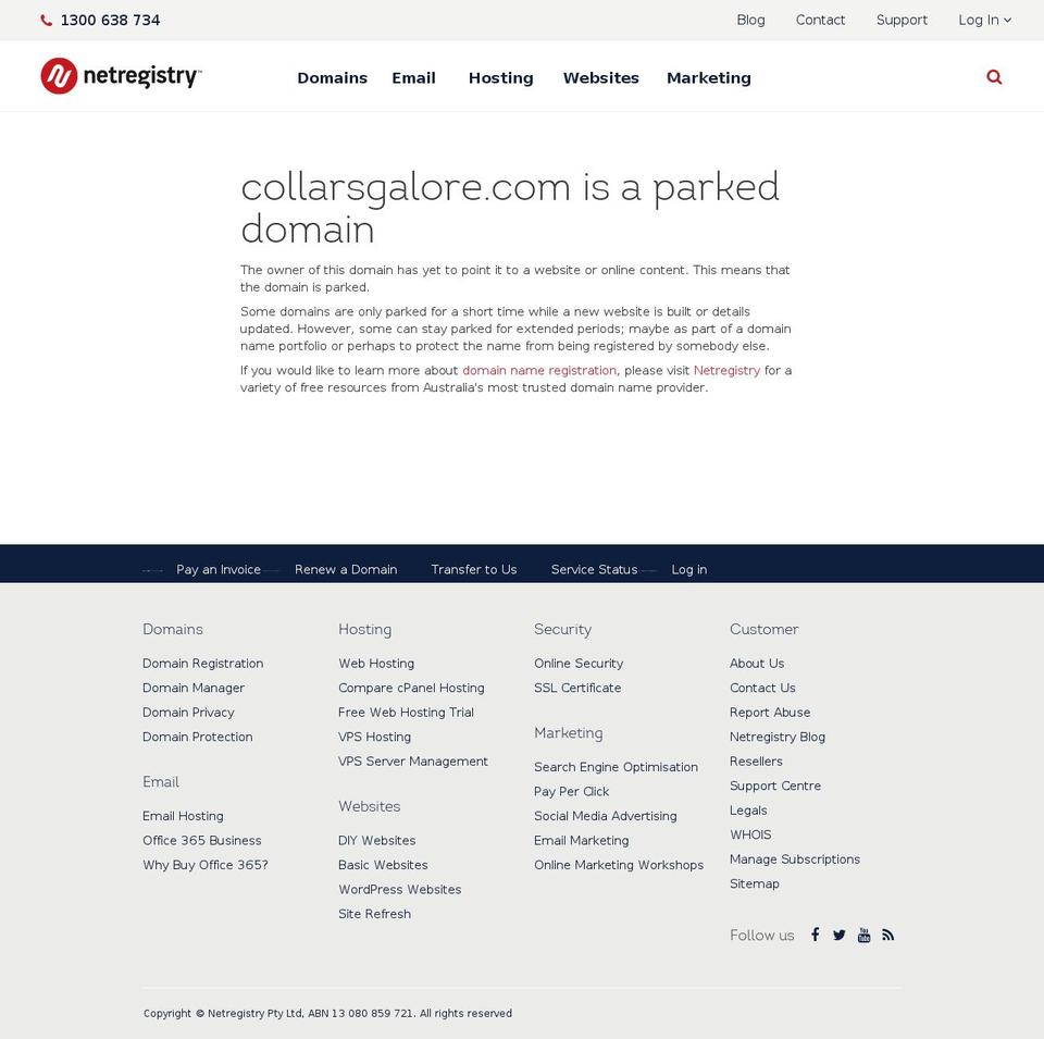 collarsgalore.com — Shopify storefront screenshot