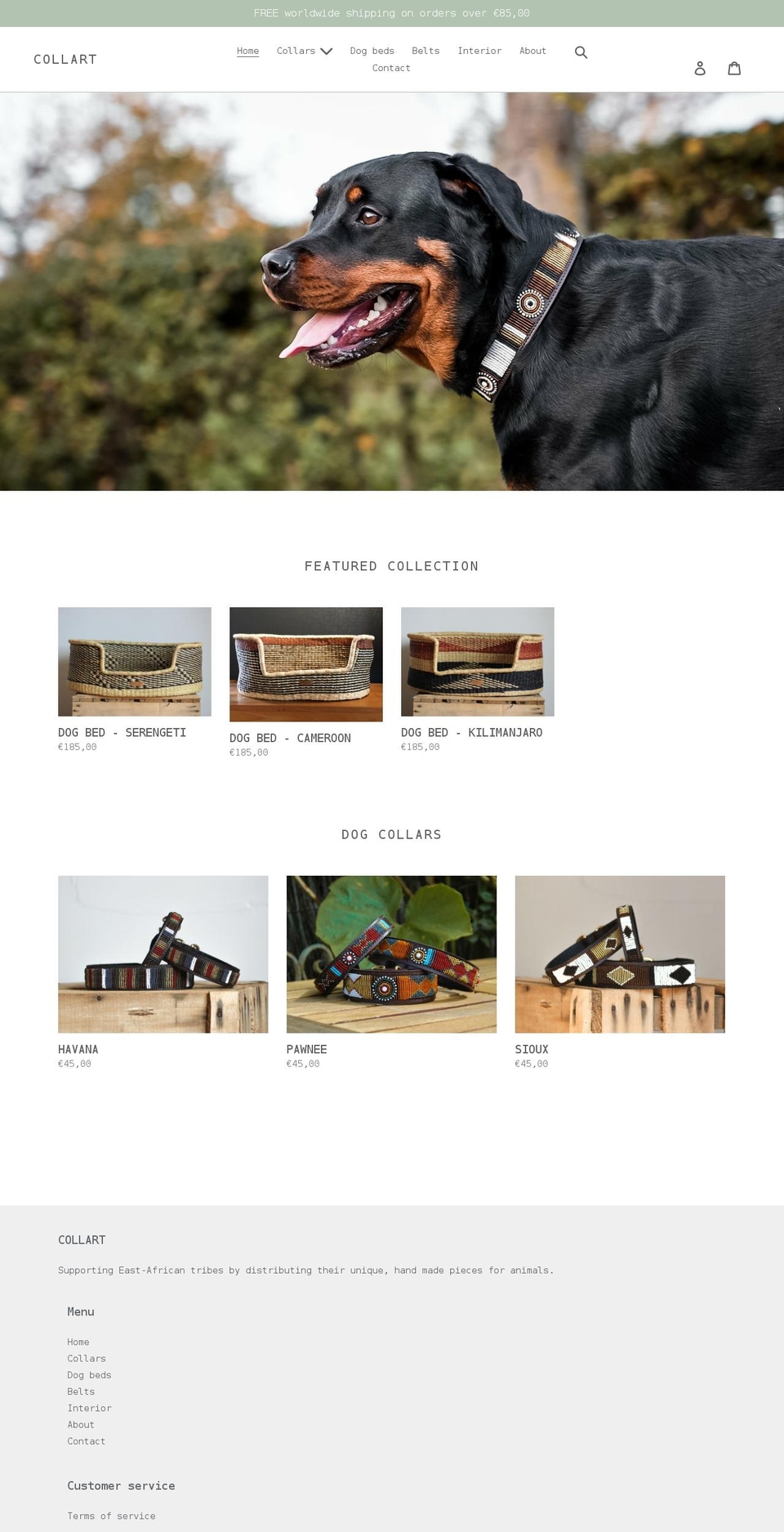 collart-accessories.com shopify website screenshot