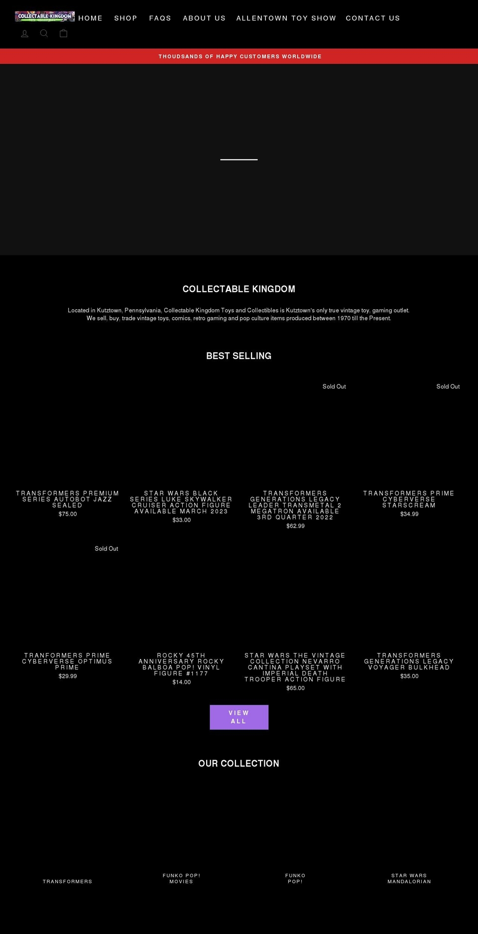 collectablekingdom.com shopify website screenshot