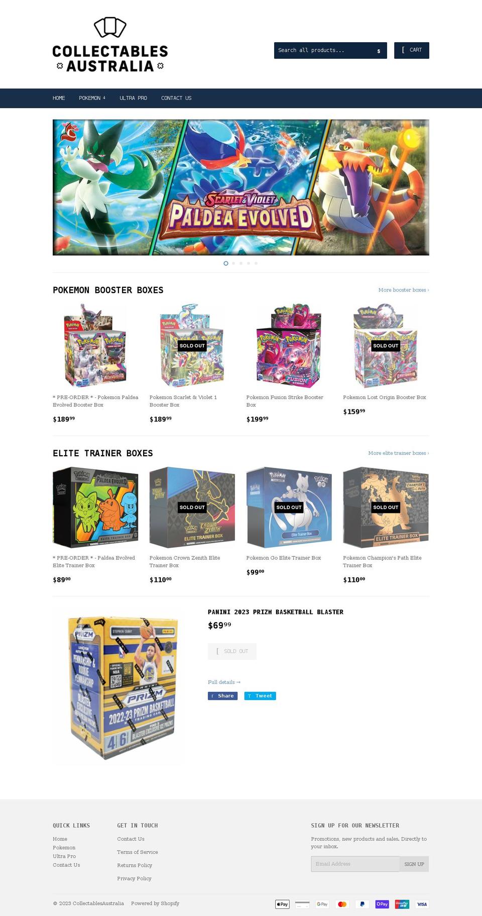 collectablesaustralia.com shopify website screenshot