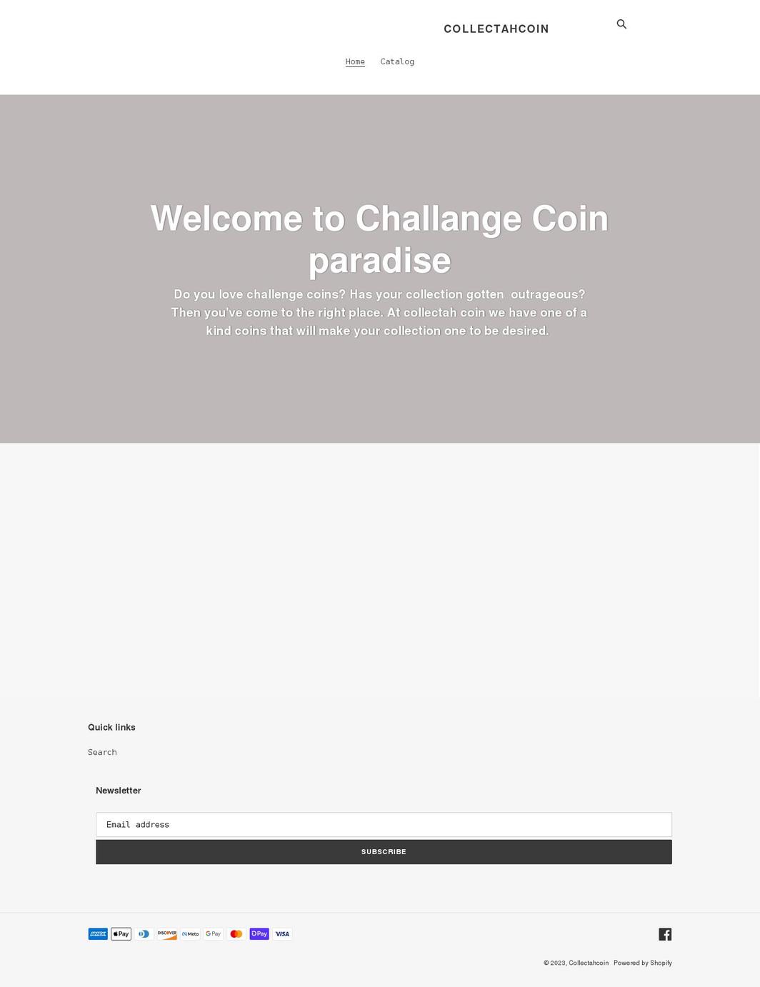 collectahcoin.com shopify website screenshot