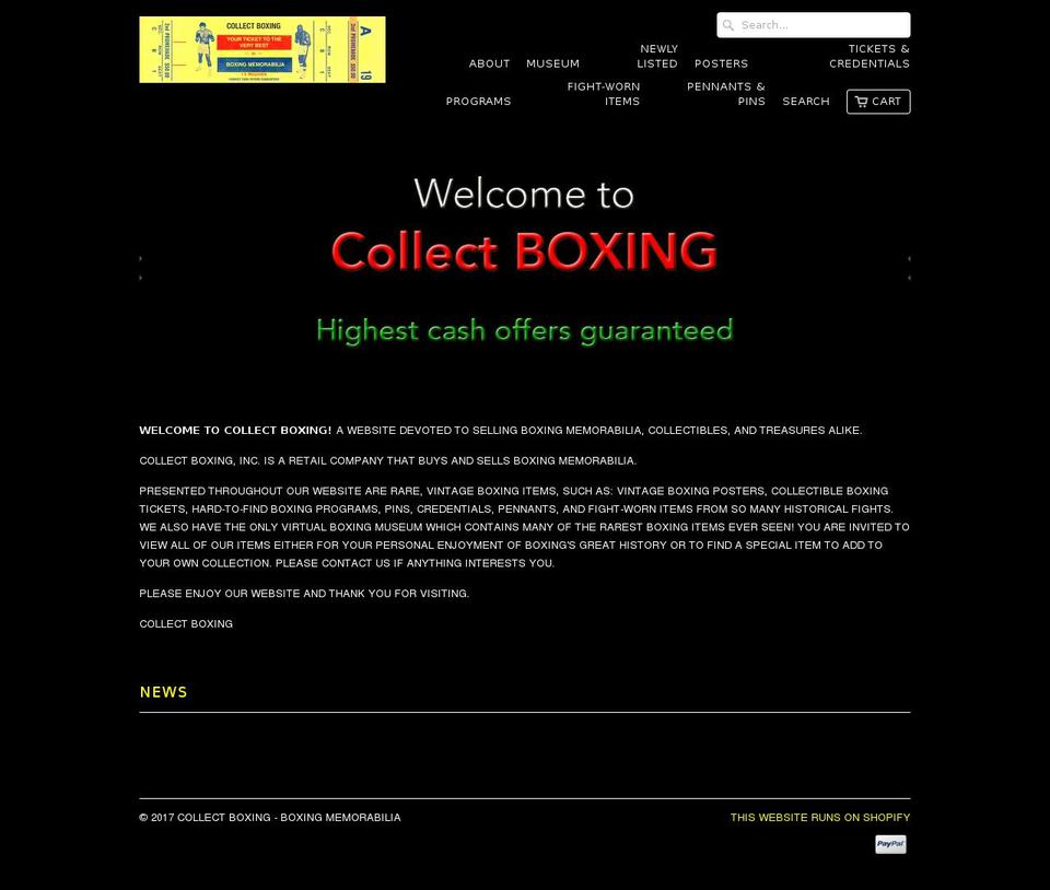 collectboxing.com shopify website screenshot