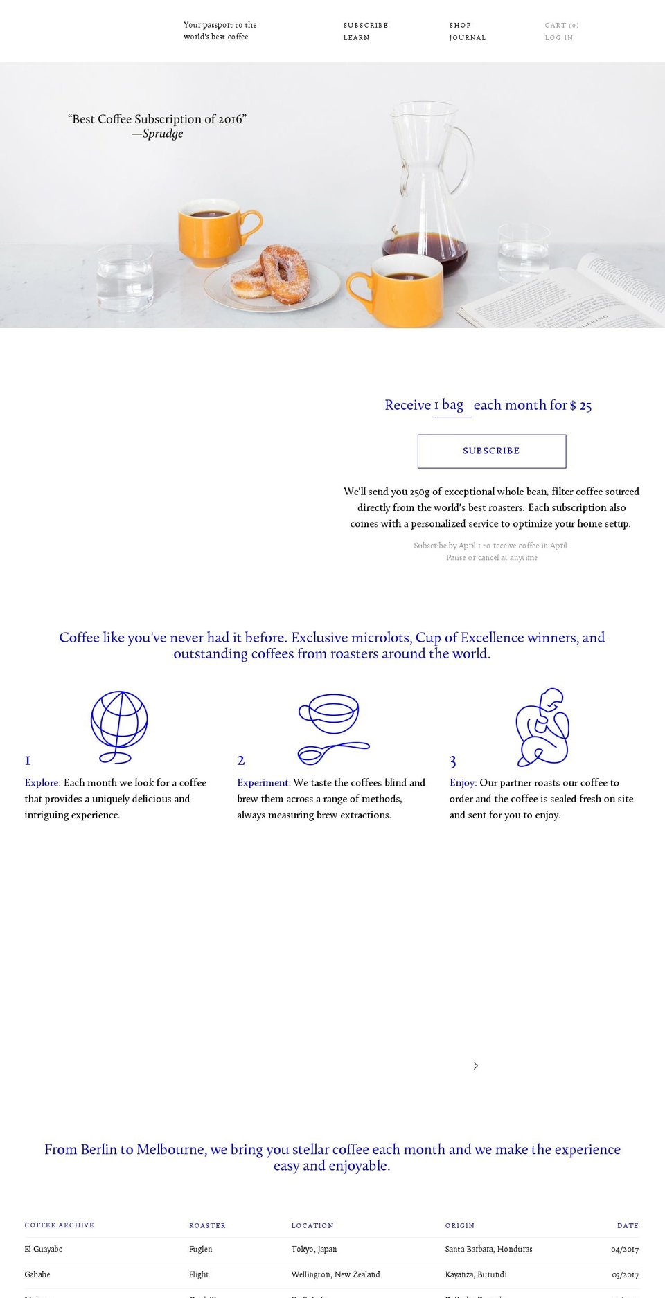collectedcoffee.com shopify website screenshot