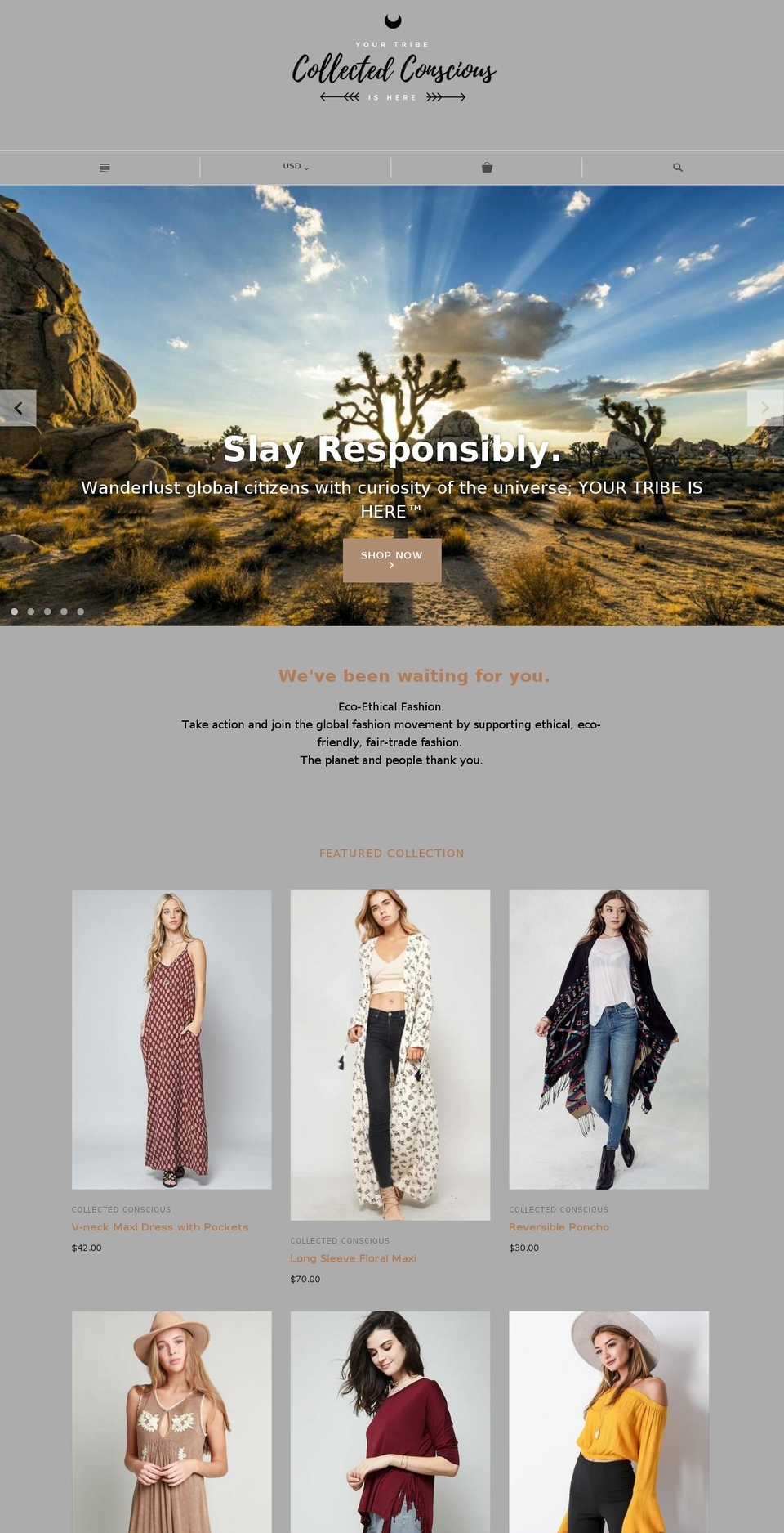 collectedconscious.com — Shopify storefront screenshot