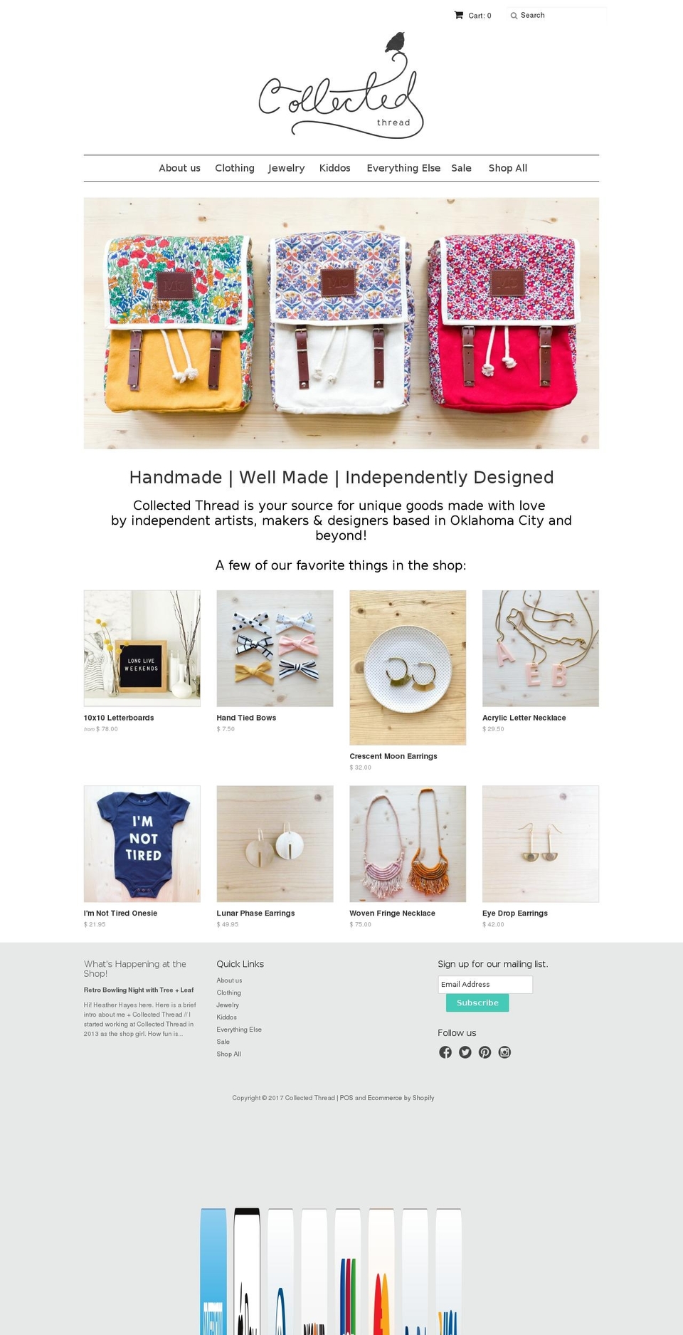 collectedthread.com shopify website screenshot