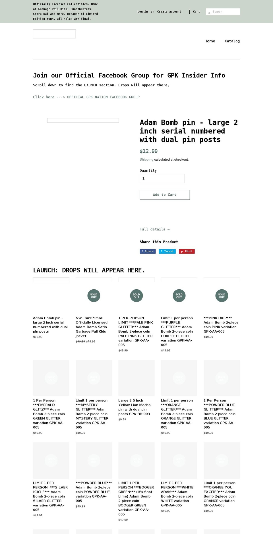 collectiblesnation.com shopify website screenshot