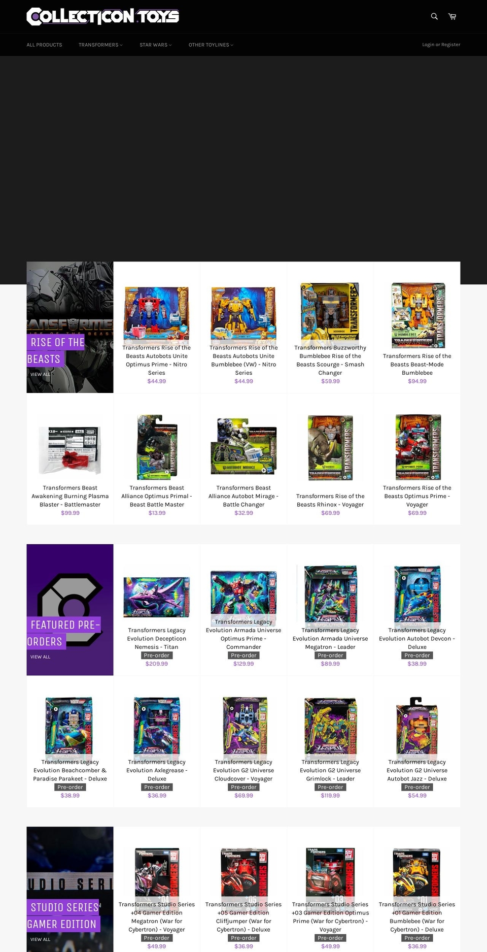collecticontoys.com — Shopify storefront screenshot