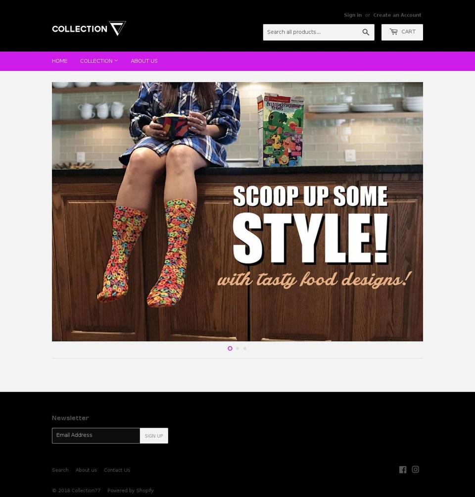 collection77.com shopify website screenshot