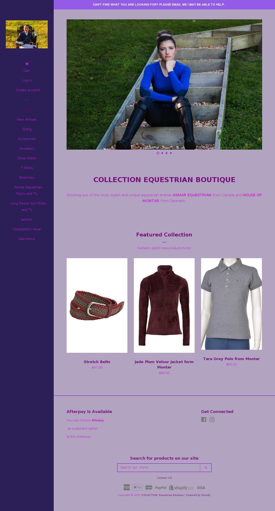 collectionequestrianboutique.com — Shopify storefront screenshot
