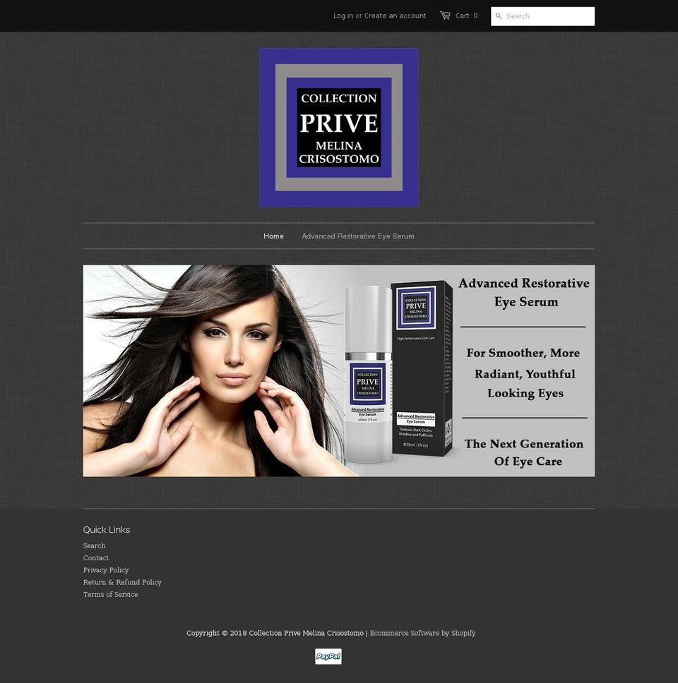 collectionpriveskincare.com shopify website screenshot