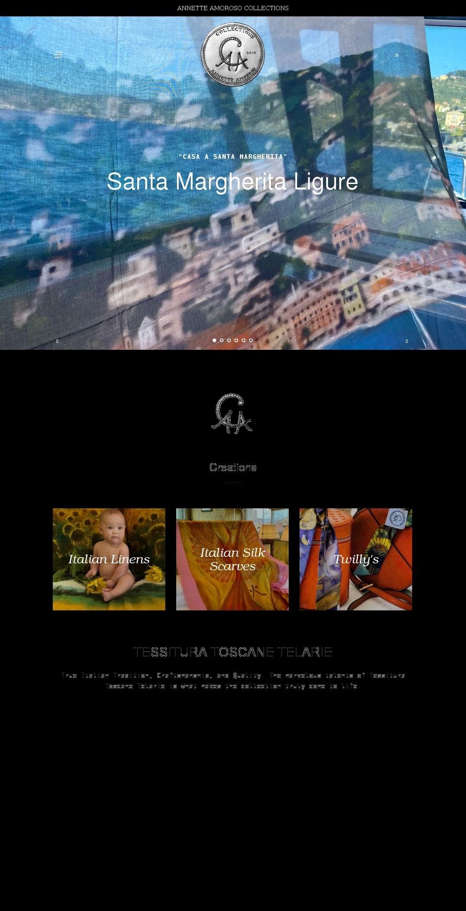 collectionsbyannetteamoroso.com — Shopify storefront screenshot