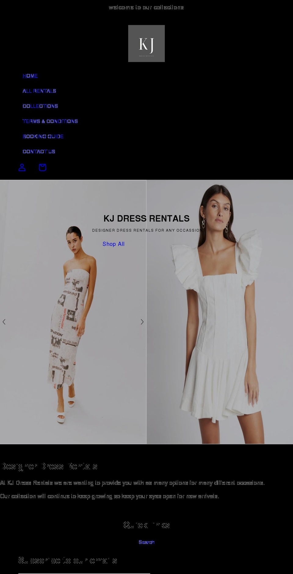 collectionsbykj.com shopify website screenshot